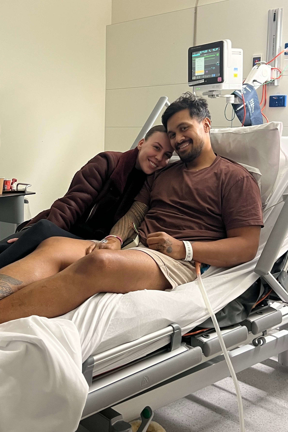 Mona and Alanna in hospital bed