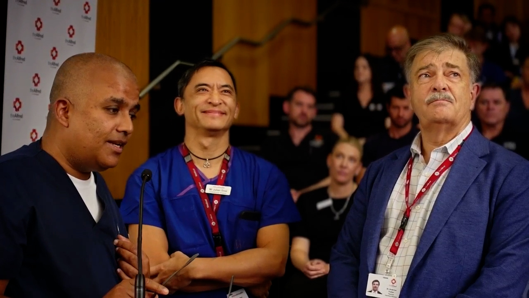 A/Prof Joseph Mathew, Dr Julian Gooi and Dr Andrew Spencer were part of the multidisciplinary team who cared for Travis