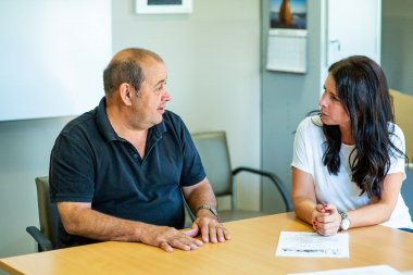 Alfred Health staff member explains the NDIS to patient