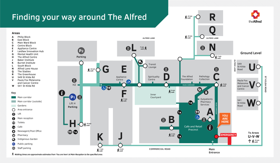 The Alfred internal map ground floor Aug 2025