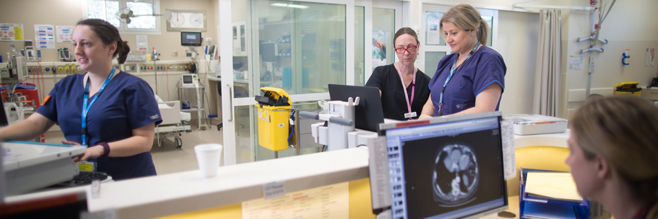 Behind the desk at Sandringham ED