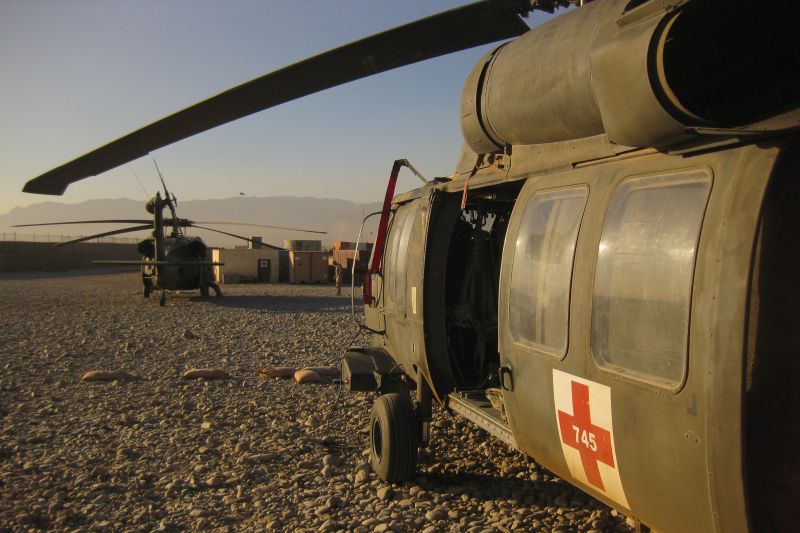 The 'dust-off' choppers Simon Hendel worked out of in Afghanistan