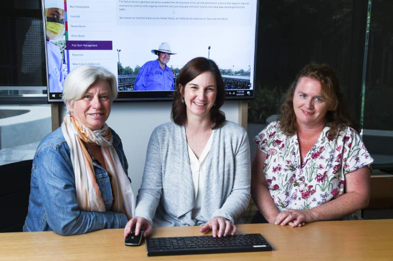 Bernadette Parker with Jacqui Salway and Louise Higgins from The Alfred burns team