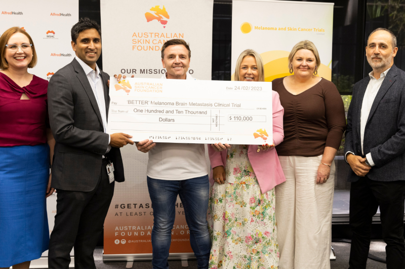Dr Mal Ameratunga (second from left) with MASC and Australian Skin Cancer Foundation partners 