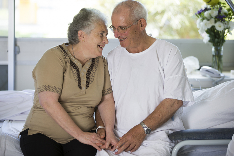 Older couple in hospital