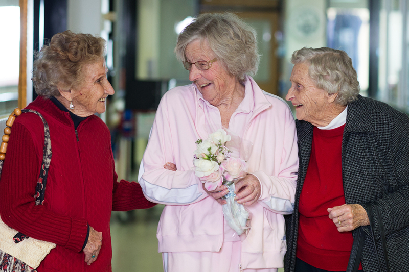 Older ladies laughing