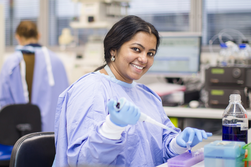 Researcher in lab