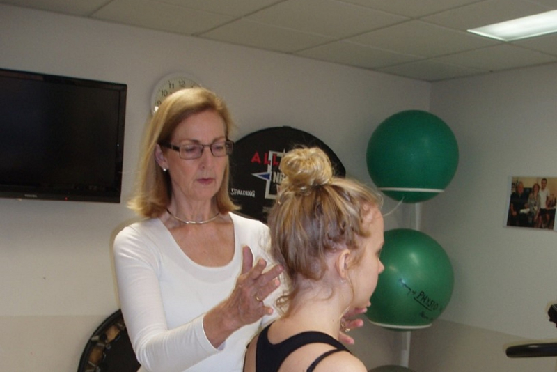 Patient receiving physiotherapy